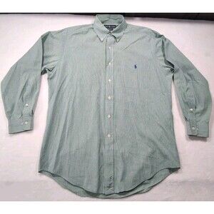 Polo Ralph Lauren Men's Yarmouth Cotton Pony Pocket Shirt Green Squares 15.5 34